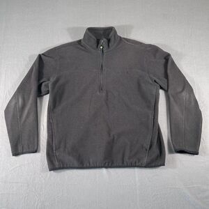 Timberland Sweater Mens Large Black 1/4 Zip Mock Neck Outdoor Preppy Classiccore